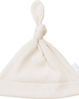 Vanilla Organic Ribbed Newborn Knot Hat