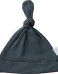 Charcoal Organic Ribbed Newborn Knot Hat