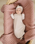 Vanilla Organic Cotton Ribbed Knot Gown