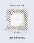 Grey & White Bone Inlay Picture Frame | Checkerboard | 4x4