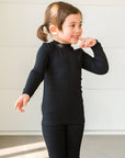 Modal Ribbed knit Black Long Sleeve PJ's
