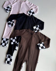 Ribbed Midnight Black | Bamboo Romper: 12-18 Months