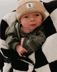 Plush Blanket | Black & White Checkerboard