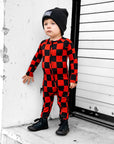 Bamboo Zippy Sleeper in Americana Red + Black (Checkered)