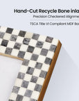 Grey & White Bone Inlay Picture Frame | Checkerboard | 4x4