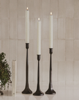 Black Cast Iron Taper Candle Holders, Set of 3 - Home Decor
