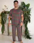 Men's Short Sleeve Pajamas | Holiday Stripe