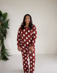 Women's Long Sleeve Bamboo Pajama | Vintage Santa