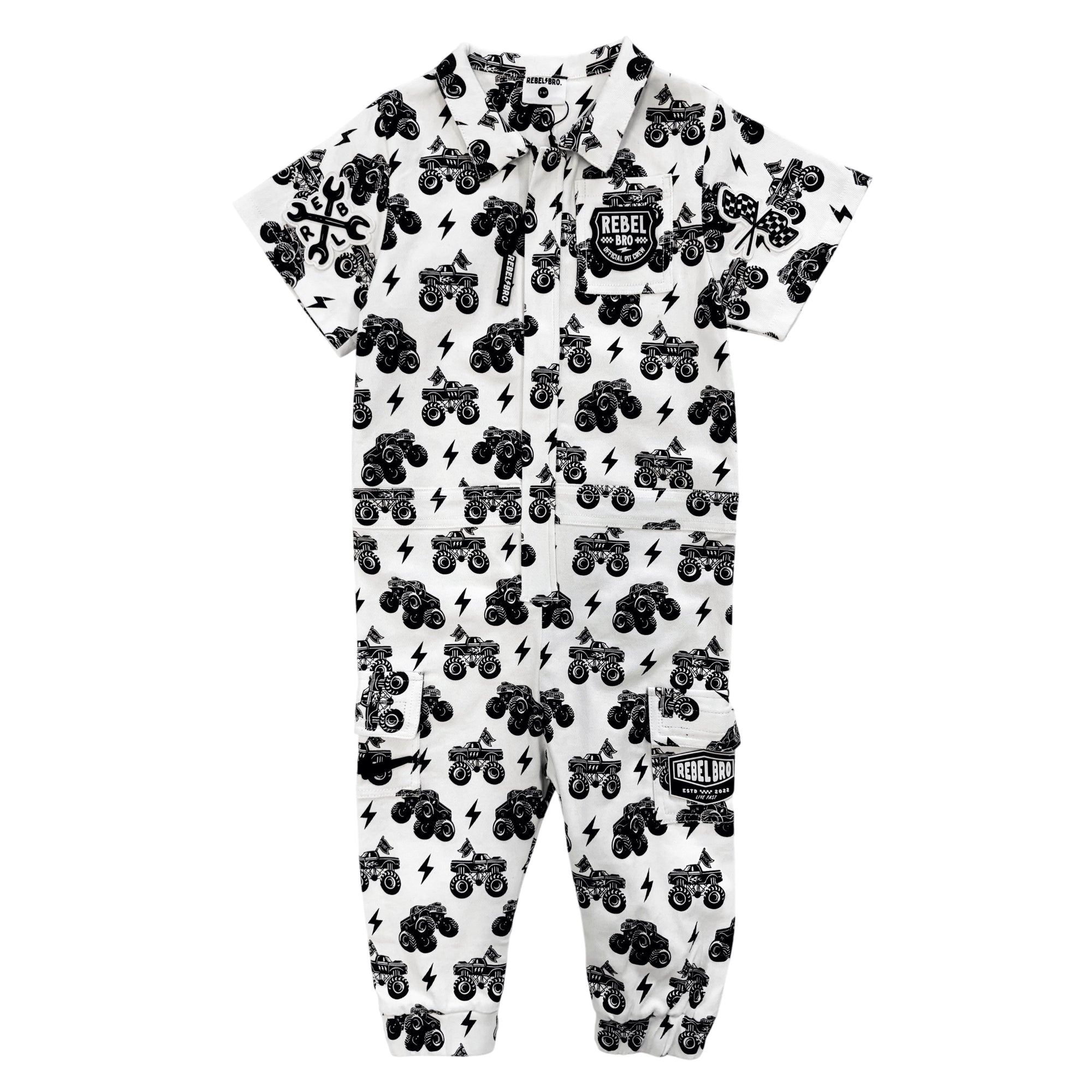 Pit Crew Romper in WWXRB Monster Truck AXEL