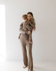 Women's Bamboo Pajama | Faded Brown Checkerboard || MATCHING KIDS