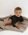 Plush Blanket | Brown Lightning Bolt