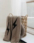 Plush Blanket | Brown Lightning Bolt