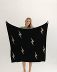 Plush Blanket | Brown Lightning Bolt