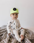 Bamboo Zip Pajamas | White & Black Lightning Bolt