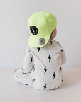 Bamboo Zip Pajamas | White & Black Lightning Bolt