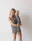 Cami Women's Bamboo Set | Black Checkerboard