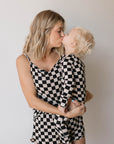 Cami Women's Bamboo Set | Black Checkerboard