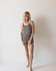 Cami Women's Bamboo Set | Black Checkerboard