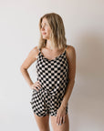 Cami Women's Bamboo Set | Black Checkerboard
