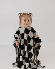 Hooded Towel | Black Checkerboard