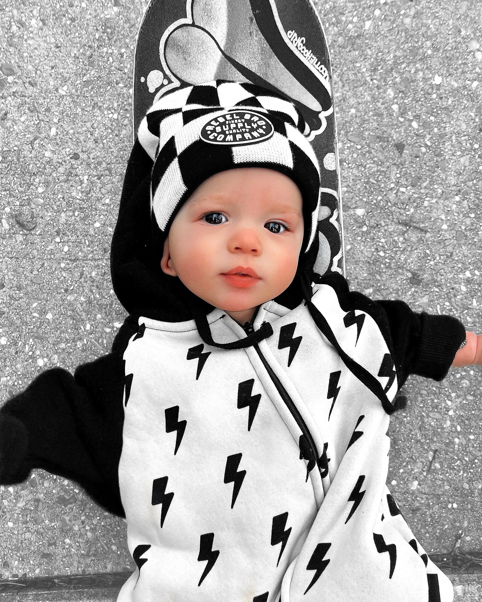 Hooded Fleece Romper in Bowie (PREORDER)