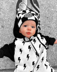 Hooded Fleece Romper in Bowie (PREORDER)