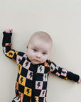 Bamboo Zip Romper | Colorful Checks & Bolts