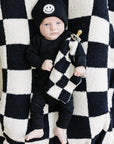 Checkered Plush Blanket | Black
