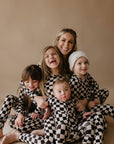 Women's Bamboo Pajamas | Black Checkerboard