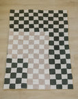 Taupe Checkered Plush Blanket