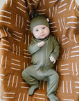 Olive Bamboo Newborn Knot Hat