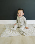 Oatmeal Bamboo Footed Zipper