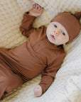 Rust Bamboo Newborn Knot Hat