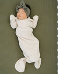 Vanilla Organic Cotton Ribbed Knot Gown