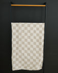 Taupe Checkered Muslin Swaddle Blanket