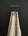 Taupe Checkered Muslin Swaddle Blanket