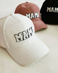 Corduroy Mama Ball Cap: White