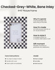 Picture Frames Checked Bone Inlay Collection, 4x6, 5x7