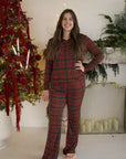 Women's Long Sleeve Bamboo Pajama | Christmas Plaid