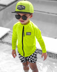 UPF50+ Long Sleeve Rash Guard in Neon Electric Lime || PREORDER