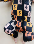 Bamboo Zip Romper | Colorful Checks & Bolts
