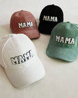 Corduroy Mama Ball Cap: White