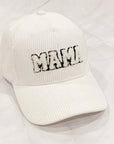 Corduroy Mama Ball Cap: White