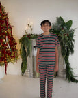 Youth Straight Leg Bamboo Pajamas | Holiday Stripe