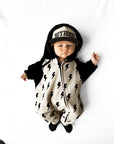 Hooded Fleece Romper in Bowie (PREORDER)