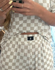 Women's Boxy Tee Lounge Set | Checkerboard