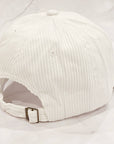 Corduroy Mama Ball Cap: White