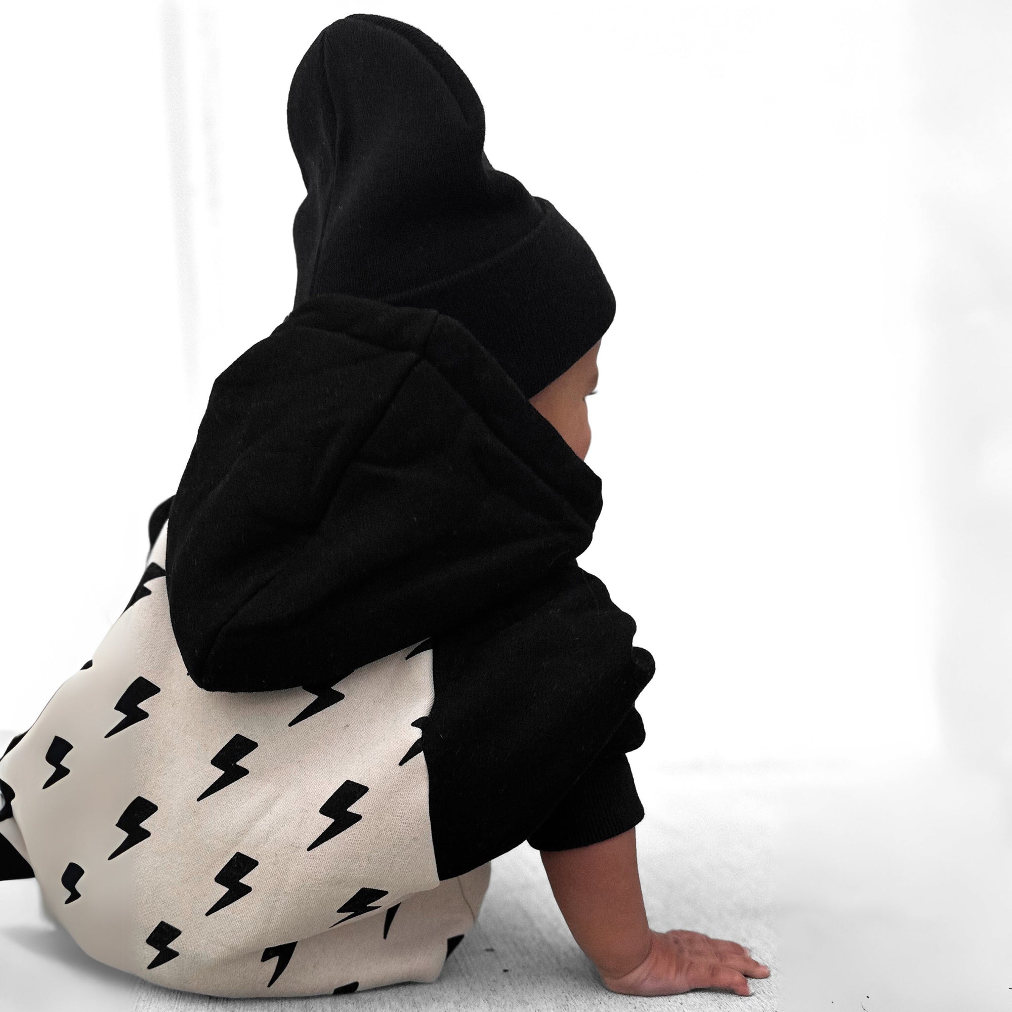 Hooded Fleece Romper in Bowie (PREORDER)