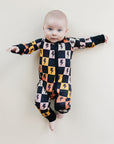 Bamboo Zip Romper | Colorful Checks & Bolts