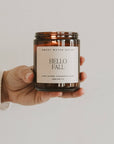 Hello Fall 9 oz Soy Candle - Fall Decor & Gifts